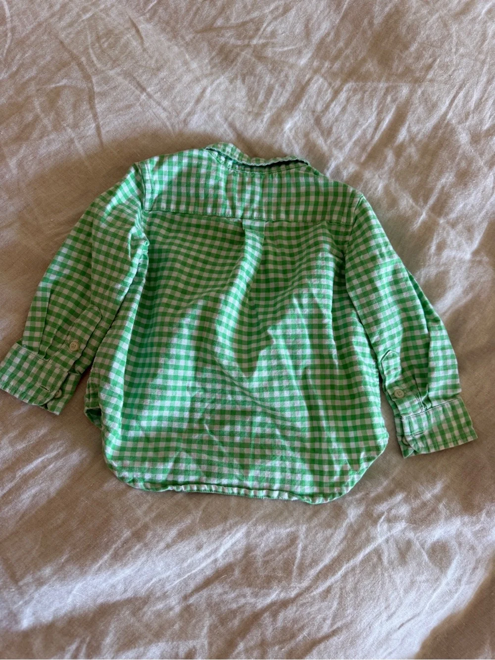 Ralph Lauren Green & White Gingham Button-Down Shirt for Kids